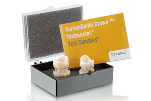 Interessenten erhalten ab sofort einmalig kostenlos zwei VarseoSmile Crown plus Testmuster-Kronen mit Supports zum anwenderseitigen Finish.