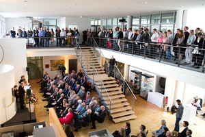 The BEGO foyer was filled with many guests and employees.