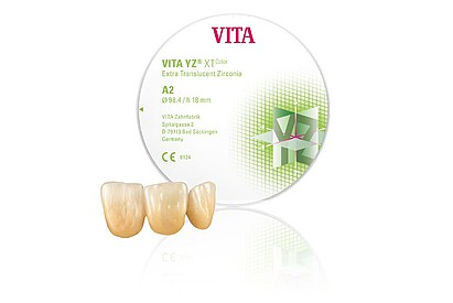 VITA* YZ XT color / VITA YZ XT multicolor – The zirconium dioxide from the inventor of tooth shades, extra translucent with best fidelity to the shade ring for aesthetics restoration in the anterior region