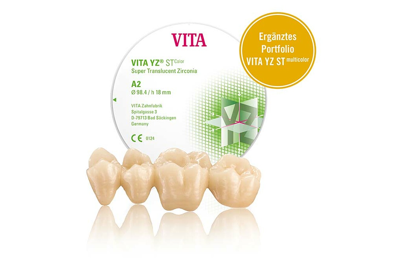 VITA* YZ ST color /VITA YZ ST multicolor – Das Zirkondioxid vom Erfinder der Zahnfarbe, super transluzent mit bester Farbtreue zum Farbring für alle Indikationen