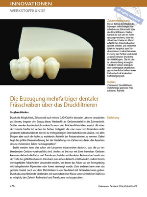 Die Erzeugung mehrfarbiger dentaler Frässcheiben über das Druckfiltrieren | Dr.-Ing. Stephan Dierkes